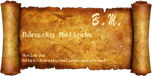 Bánszky Melinda névjegykártya